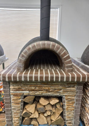 Medium Wood Fired Oven with Brown Fire Brick