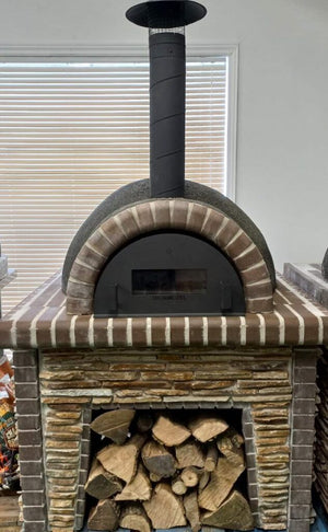 Medium Wood Fired Oven with Brown Fire Brick