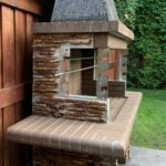 Large Fire Brick Charcoal BBQ & Rotisserie with Stone