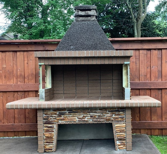 Large Fire Brick Charcoal BBQ & Rotisserie with Stone – BUSCHBECK USA