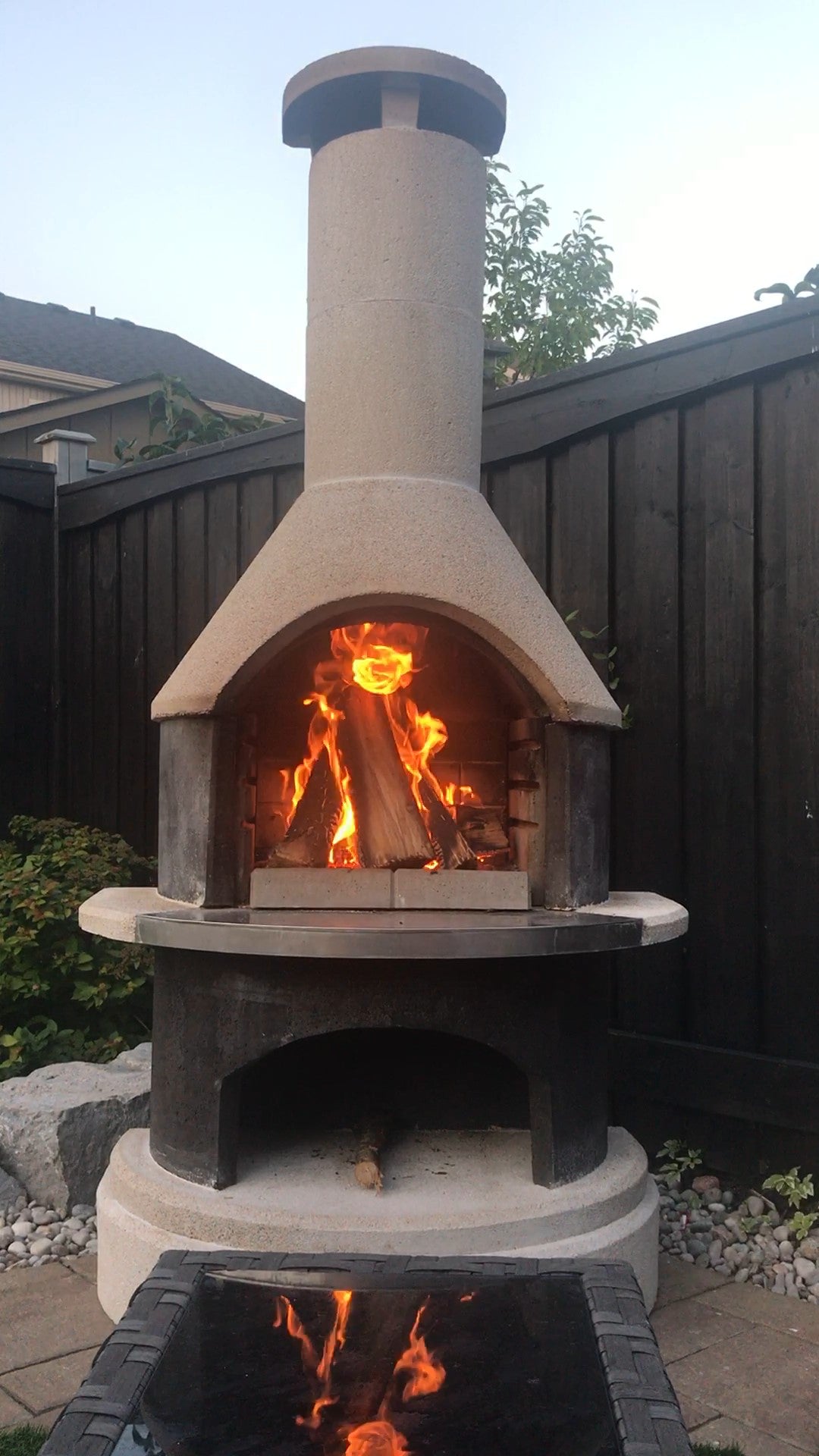 Outdoor fireplace and grill combo online